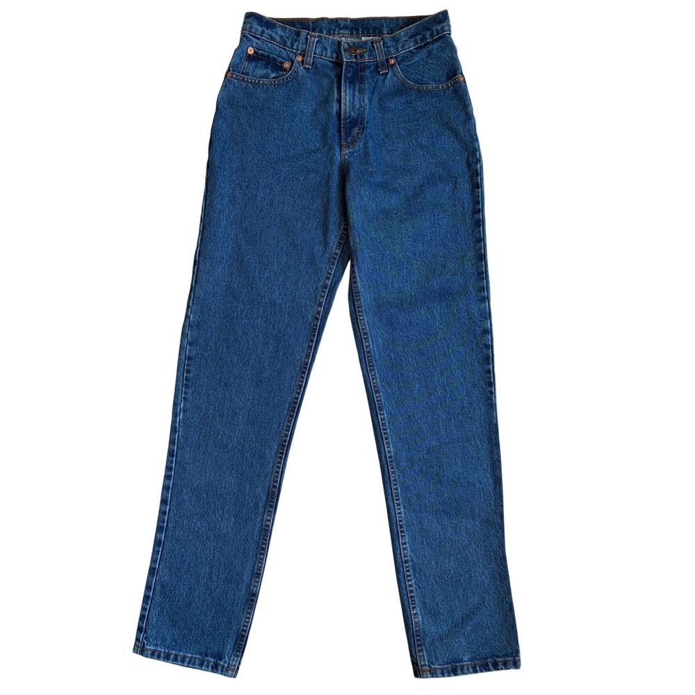 Jordache Vintage High Waist Classic Fit Straight Leg Blue Jeans 100% Cotton 9/10